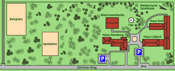 Grafik: Lageplan - Das Gelände im Überblick